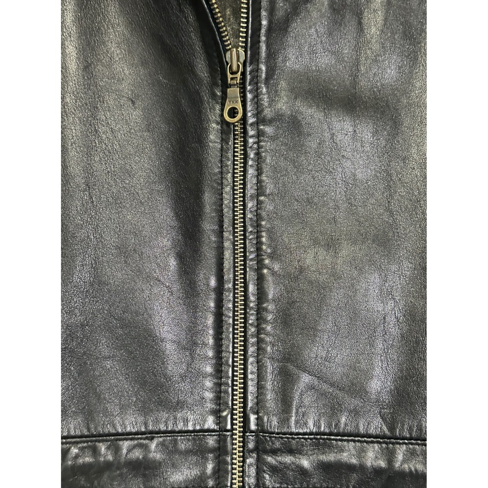 Vintage KC Collections Womens Black Leather Jacket Zip Collar Style Outerwear - Picture 2 of 9